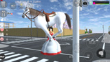 樱花校园模拟器：穿着公主服骑上白马王子美美的，结果马失控狂飙