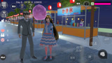 樱花校园模拟器：约会最佳圣地神社小吃街！两人都逛得非常开心