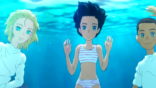 海兽之子海兽之子带着琉花在水下游玩他们的身体正在跟随海洋变化