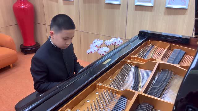 林永健儿子林大竣弹奏钢琴,小小萌娃变身钢琴小王子