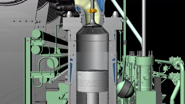 船用二冲程发动机工作示意图