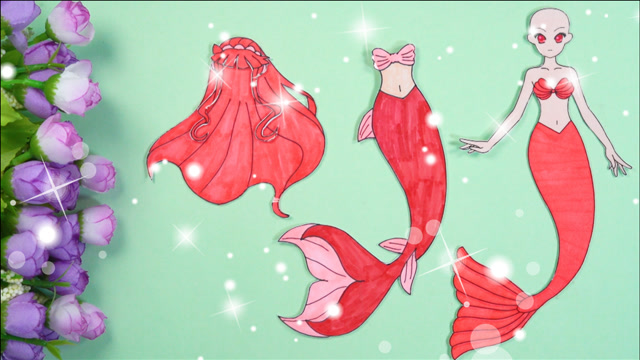 手工纸娃娃玩具:纸娃娃装扮,《泡泡美人鱼》野丽斯装扮