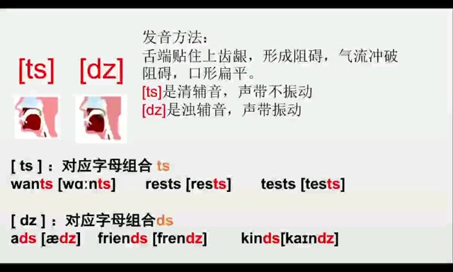 英语音标tsdz的发音要领