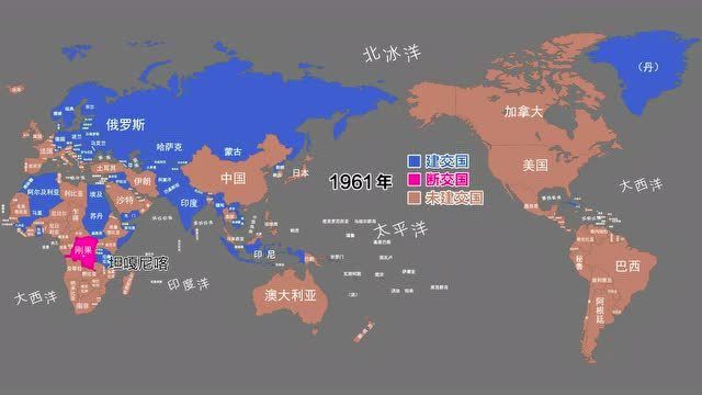 我国有180个建交国家,地图演示各年份有多少(1949-2021)