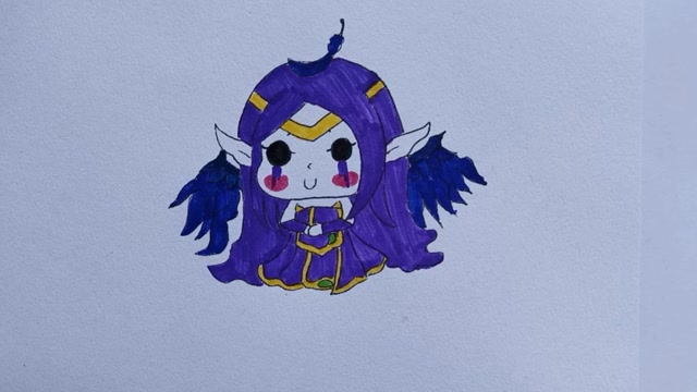 今天教你们画英雄联盟莫甘娜