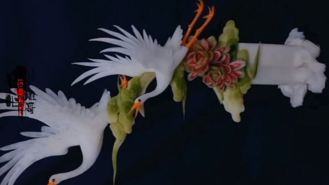 大罗卜仙鹤#食品雕刻#感谢官方支持