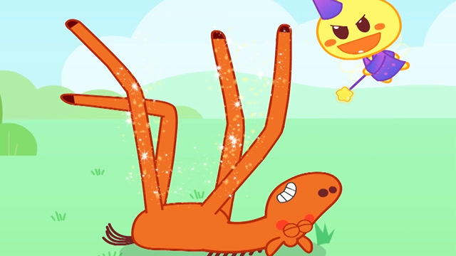 豆乐正在给矮脚马施展魔法