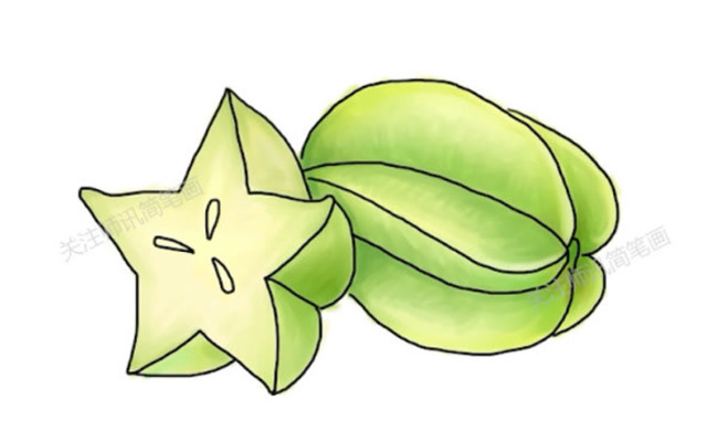 师讯网-水果简笔画杨桃