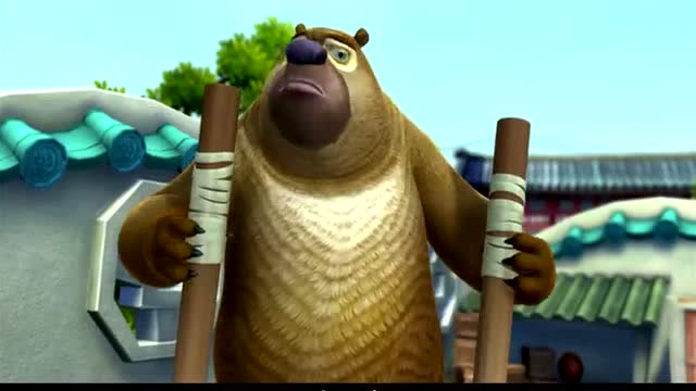 熊出没:熊大要不是听了熊二的馊主意,踩高跷也不会劈叉