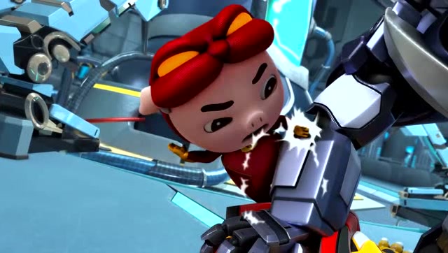 猪猪侠之超星萌宠 铁拳虎交战超能钢齿虎