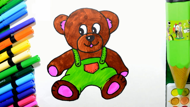 绘制可爱的泰迪熊,学习绘画和色彩