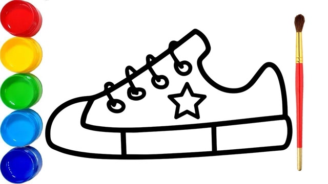 趣味简笔画:画彩色球鞋