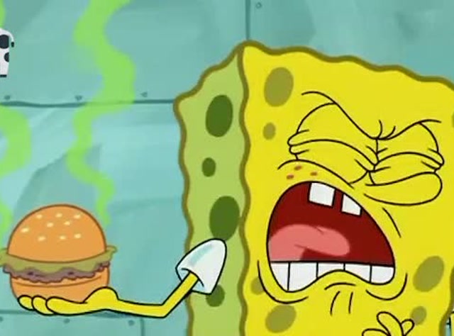 海绵宝宝:海绵宝宝刚做得这个汉堡应该很难吃