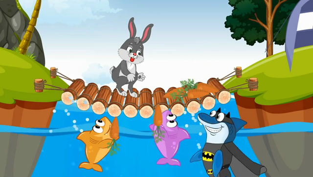 益智动画  小鲨鱼呼叫鲨鱼超人帮小兔子打捞胡萝卜