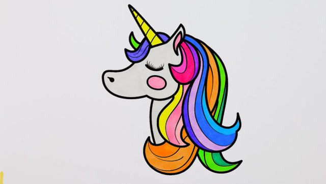 神秘的独角兽简笔画儿歌