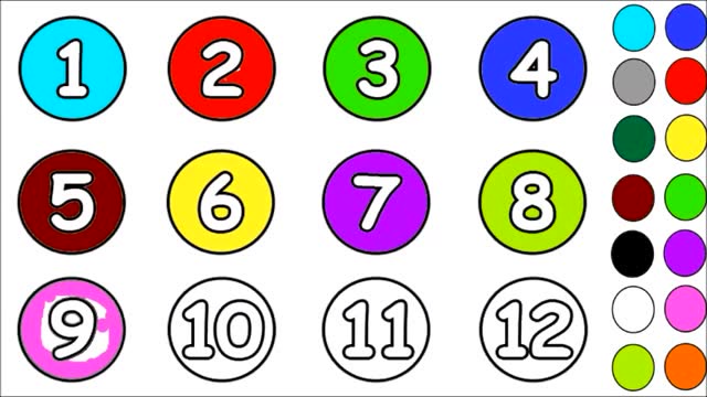 儿童简笔画:数字一到十二