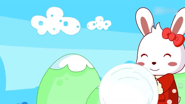 妈妈刚嘱咐过兔小贝和兔小美,雪天路滑要当心,结果兔小美就滑倒了