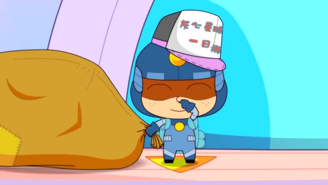 粗心超人不知道开心超人要吃什么,把卖零食的小贩带回来了