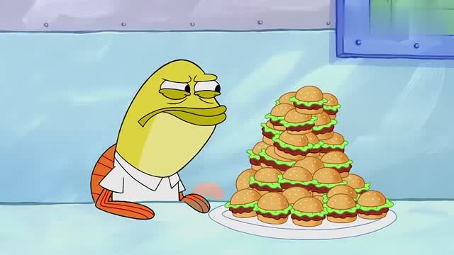 海绵宝宝:大胃王比赛即将结束,选手吃了999个汉堡,吃成了平手