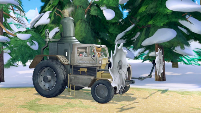 熊二误打误撞破解了光头强的蒸汽机,可怜强哥被炸成了黑人