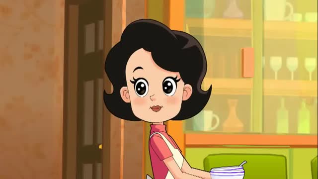 围裙妈妈要出门了,小头爸爸和大头儿子高兴不得了,可以玩游戏了