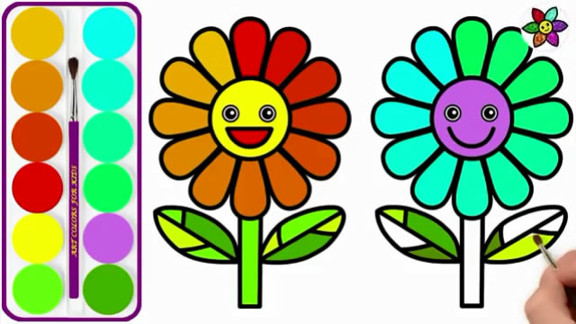 儿童简笔画:可爱小花画画