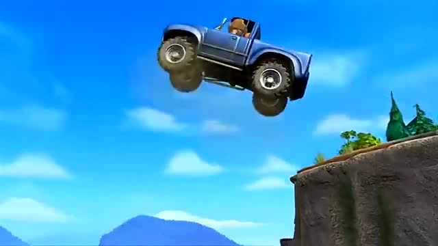 光头强开车撞出一个山洞,发现了一个古董大澡盆