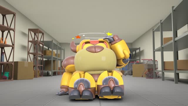 星原小宝:大萌牛在超市踩到了滑板车,结果被撞到头冒金星!