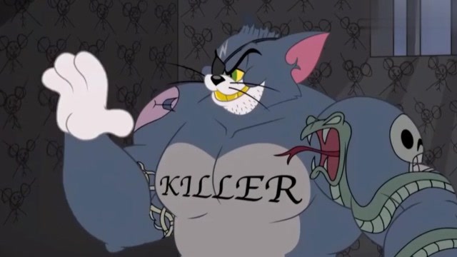 猫和老鼠:汤姆看到它真一身肌肉和纹身,露出魔性的笑声