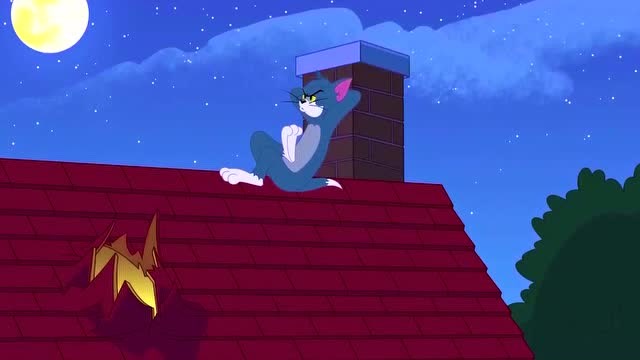 新猫和老鼠:汤姆在房顶上做什么呢,赏月?