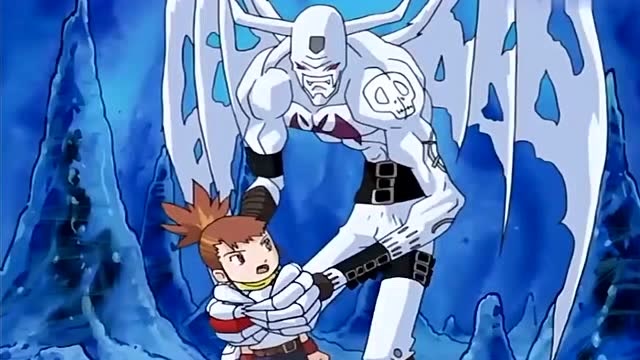 "冰恶魔兽"成熟期堕落天使型数码宝贝,大耳兽被冰冻