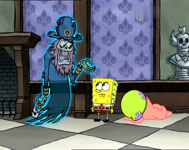 海绵宝宝:海盗幽灵的电片坏掉了,让海绵宝宝和派大星帮忙买新的