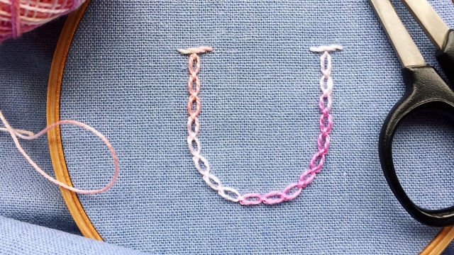 缆绳锁链绣应用实例来了,很多地方都适用,用渐变线来绣更好看