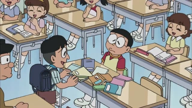 《哆啦a梦》大雄班里又有新同学来了,他的名字叫做多目哦!