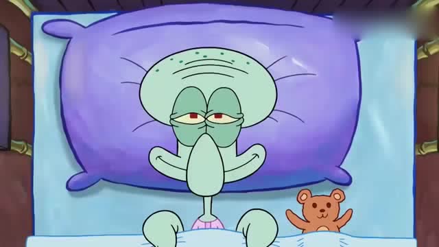 海绵宝宝:章鱼哥睡觉有小熊陪伴,再也不孤独,真好呀