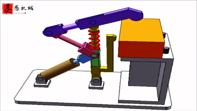 气缸驱动的连杆夹紧机构!