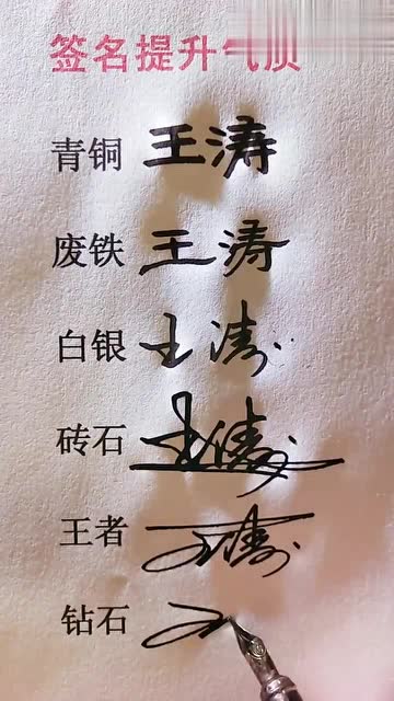 王涛名字的六种签名,看到最后一个彻底服了,这才叫签名!