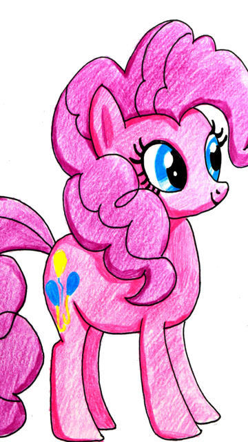 彩铅手绘小马宝莉中的开心果碧琪!