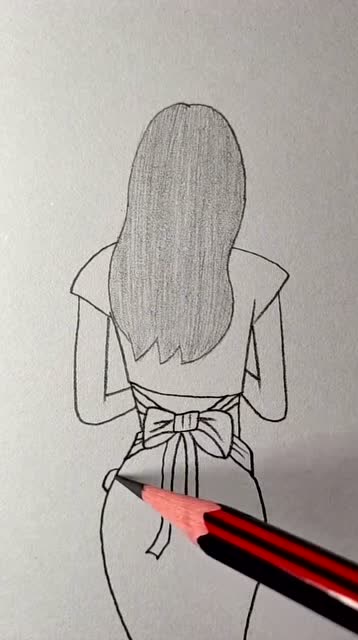 画美丽的女孩背影一定是个漂亮的小姐姐