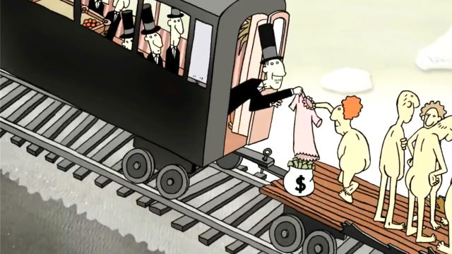 讽刺人性短片《火车快飞》穷人为了钱,不惜丢弃自己的尊严!