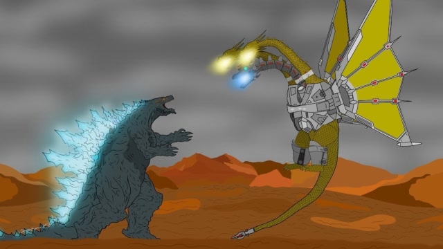 哥斯拉打怪 地球哥斯拉与基多拉王的进化比较 怪兽竞技