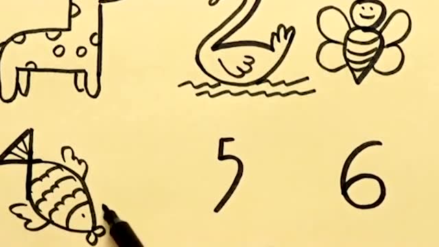 用数字画动物,超级简单,寥寥几笔数字变成小鸽子