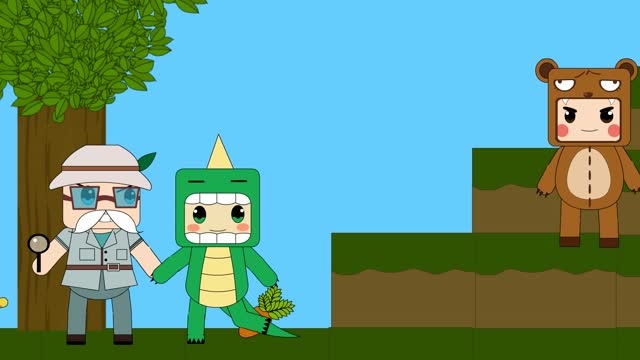 迷你世界动画第32集:迷斯拉,熊孩子拿金箍棒,胡萝卜砸老人家