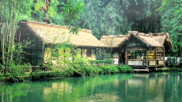 真想找一个这样的世外桃源隐居起来,远离城市喧闹,可是实现不了啊!