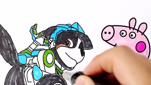 简笔画-汪汪队立大功新狗狗解救小猪佩奇