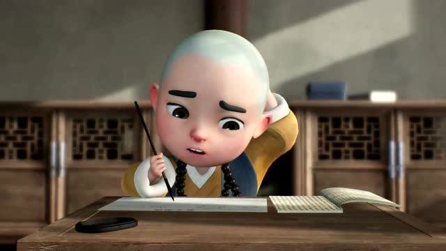 一禅小和尚:一禅努力学习的样子,有没有你年少的影子!