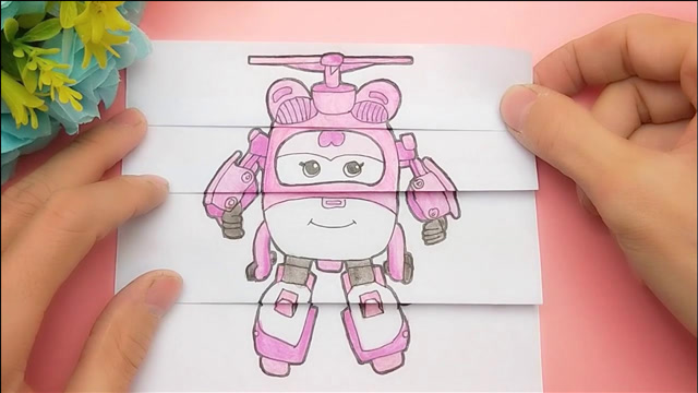 很搞笑的手绘超级飞侠小爱,展开不断变化太有趣好玩,而且很漂亮!