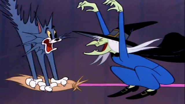 猫和老鼠:汤姆给女巫做助理,坐飞天扫帚肝都要吓出来了!