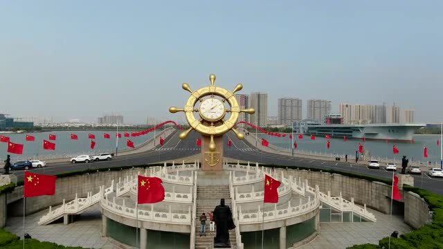 航空拍摄四环五海生态滨州,航拍滨州中海,耗资12亿的巨型中海航母!
