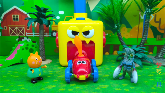 小怪兽想帮助小猫卡迪吹气球,可是卡迪一见到小怪兽就吓跑了!